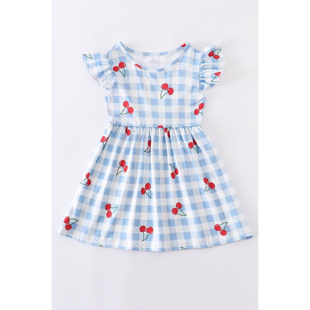 Blue Plaid Cherry dress