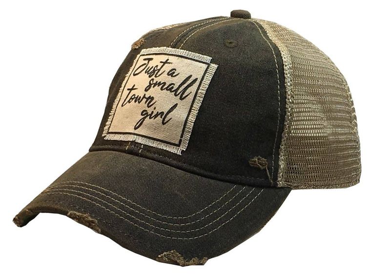 Just a Small Town Girl Trucker Hats Black