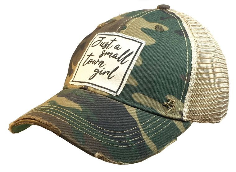 Just a Small Town Girl Trucker Hats Camo